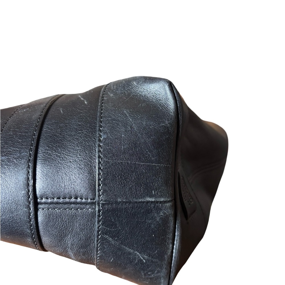 Coach Black Leather Shoulder Bag Carry All - Picture 5 of 8